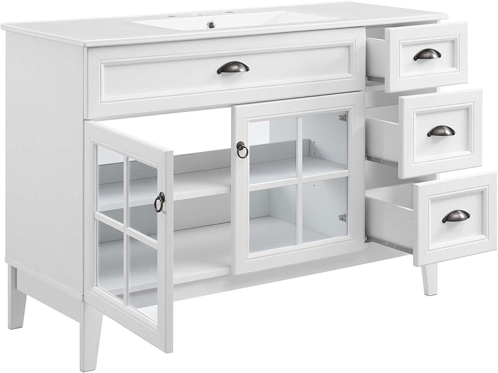 Sink Vanity Cabinet, Wood, White, Modern Contemporary, Hotel Bedroom Bathroom Master Suite Guest