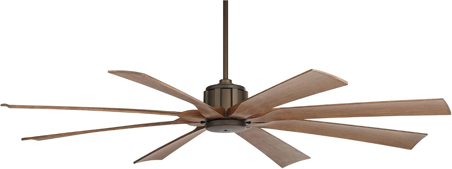 Possini Euro Design 70' Defender Industrial Rustic Farmhouse Indoor Outdoor Ceiling Fan with Remote Control Oil Rubbed Bronze Koa Damp Rated for Patio Exterior House Home Porch Gazebo Garage Barn
