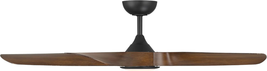 WAC Smart Fans Swirl Indoor and Outdoor 5-Blade Smart Home Ceiling Fan 54in Matte Black Distressed Koa CCT 2700-3000-4000-5000K LED Light Kit and Remote Control works with Alexa and iOS or Android App