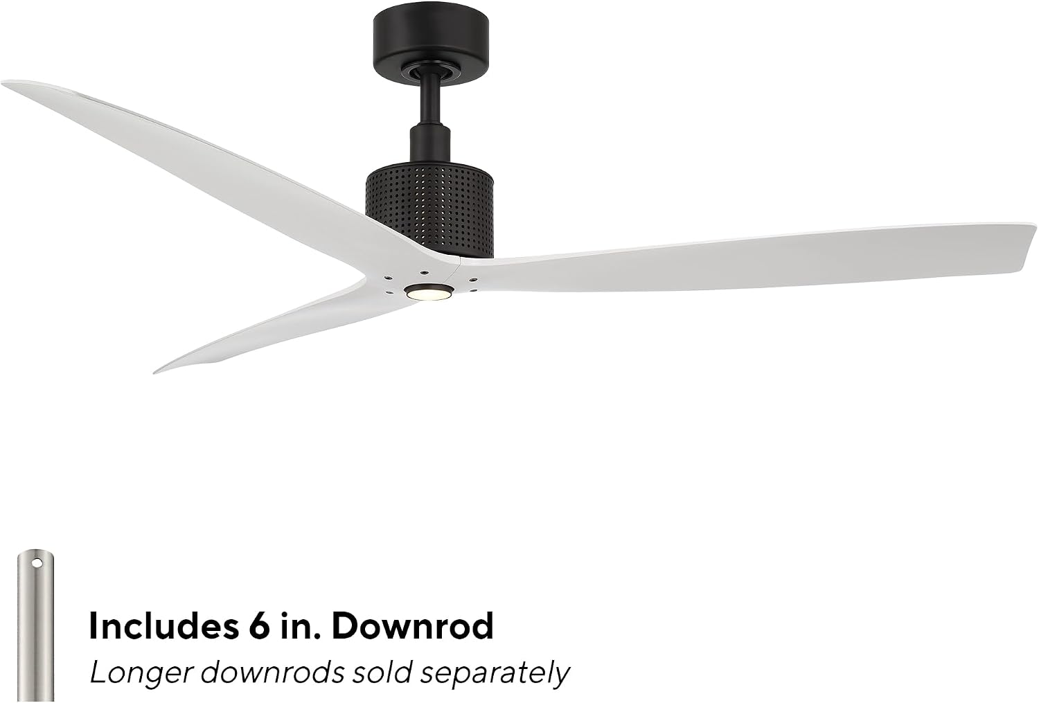 Modern Forms Spinster Indoor and Outdoor 3-Blade 60in Smart Ceiling Fan in Matte Black Matte White with 3000K LED Light Kit and Remote Control with Alexa and iOS or Android App