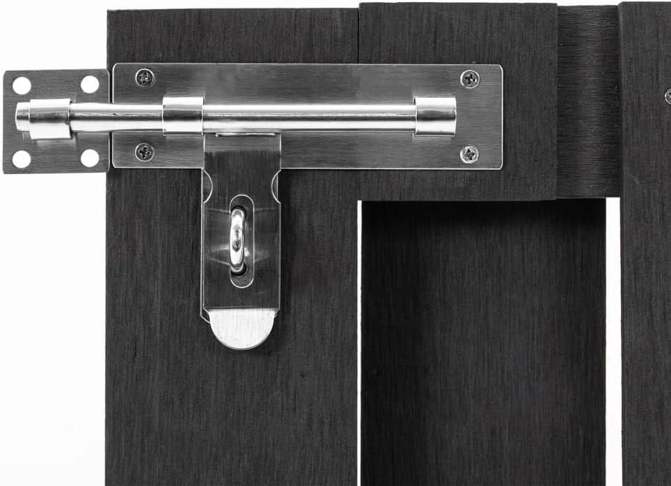 WPC Garden Gate Outdoor 39.4'x23.6' Gray Lockable Sliding Latch Durable Privacy Fence for Backyard Patio Deck Yard Entry