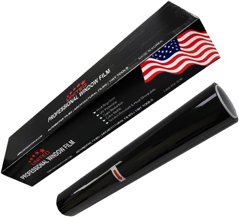 United Window Tint 36' in x 100'Ft 2Ply Nano Carbon Film with 5% VLT - Privacy Window Tint for Cars, Home -Blocks UV/IR Rays, Reduce Heat & Glare - Adhesive Film with Lifetime Color Stability