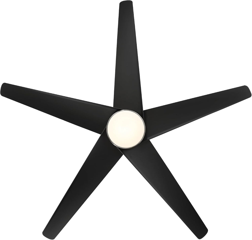 WAC F-071L-BN/MB Viper 60' Outdoor Ceiling Fan with Lights and Remote Control, Brushed Nickel Matte Black