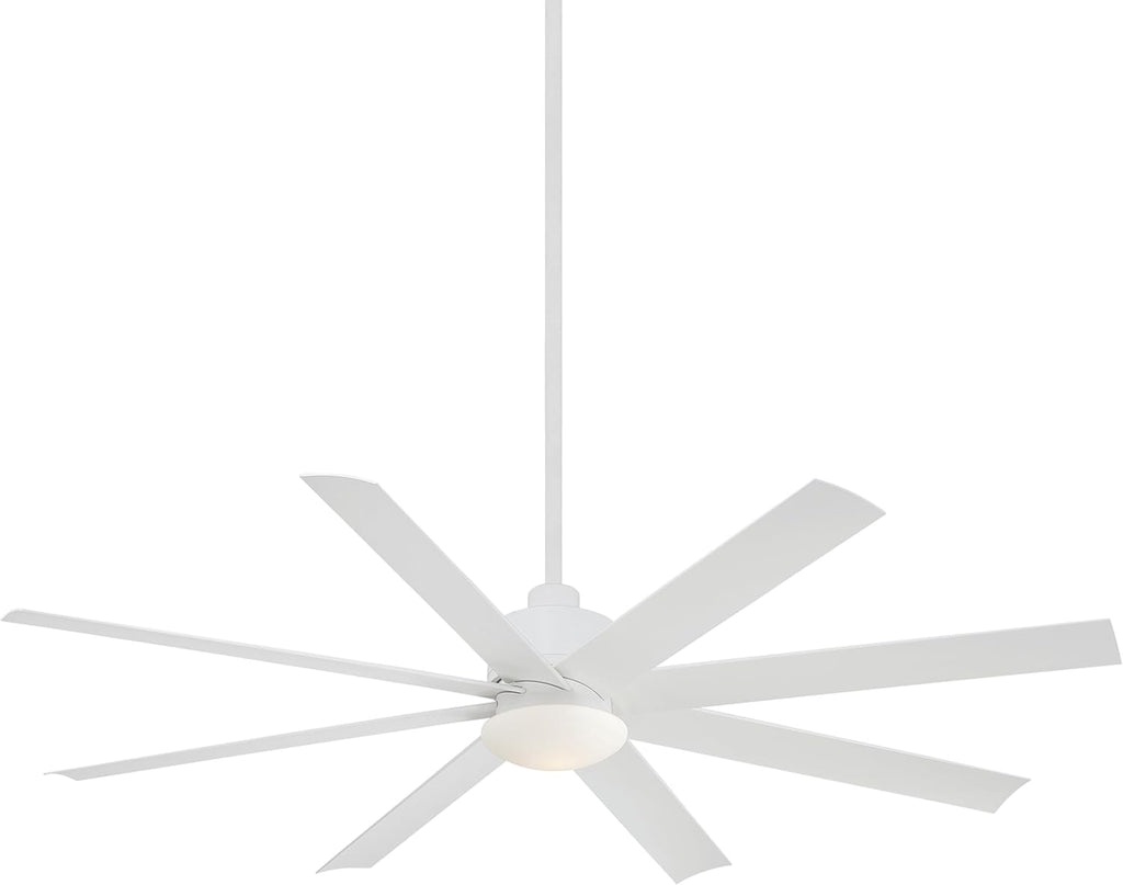 MINKA-AIRE F888L-WHF Slipstream 65' 8-Blade LED Ceiling Fan in White Finish with Flat White Blades and Etched Opal Glass