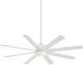 MINKA-AIRE F888L-WHF Slipstream 65' 8-Blade LED Ceiling Fan in White Finish with Flat White Blades and Etched Opal Glass