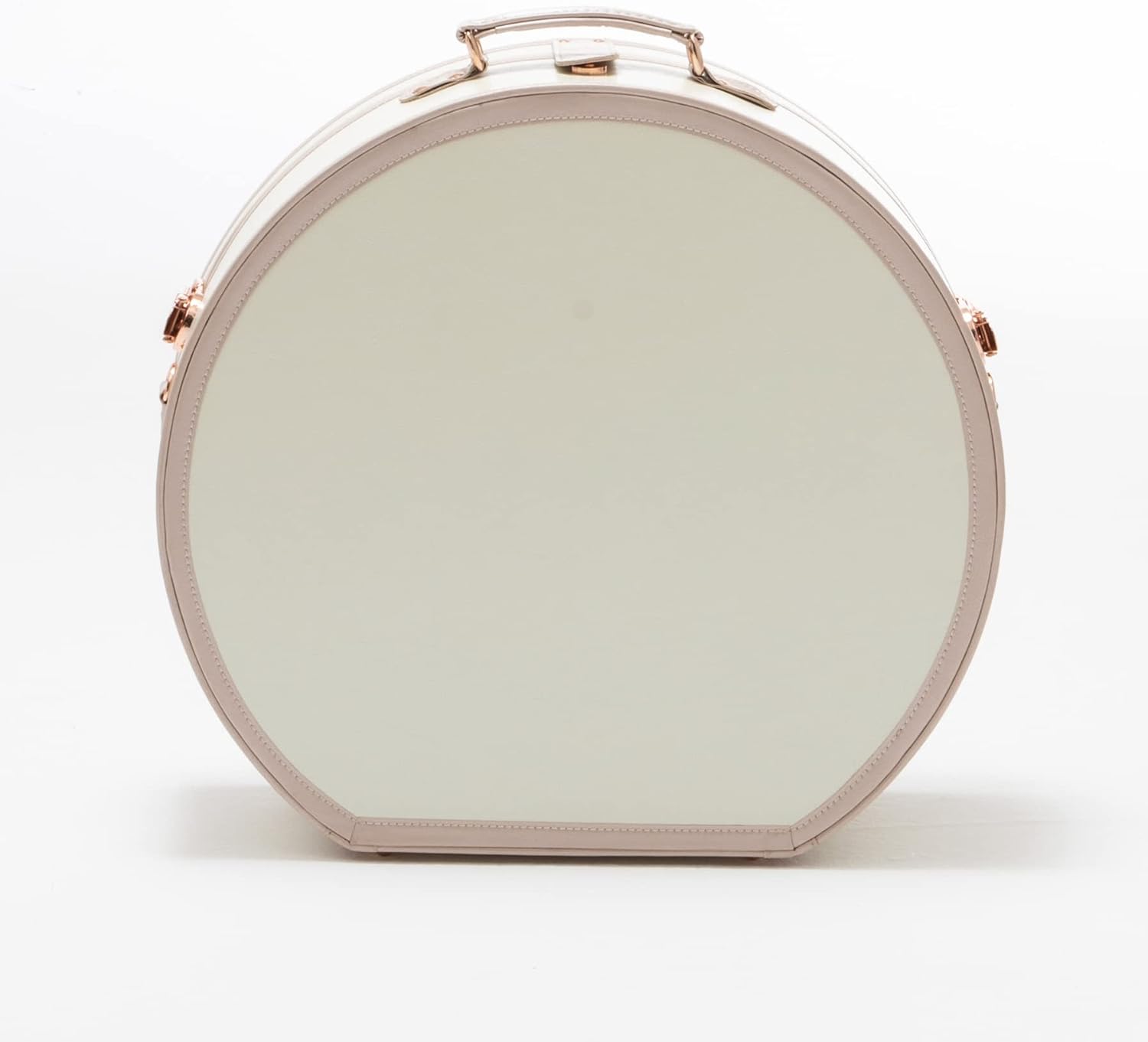COTRUNKAGE Small Floral Round Hat Box Vintage Luggage Cosmetic Case (D.18, Cream White)