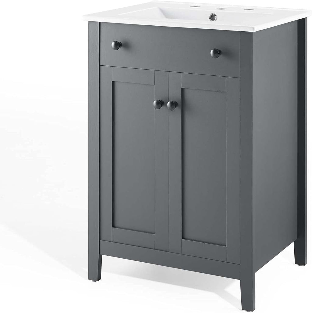 Sink Vanity Cabinet, Wood, Grey Gray White, Modern Contemporary, Hotel Bedroom Bathroom Master Suite