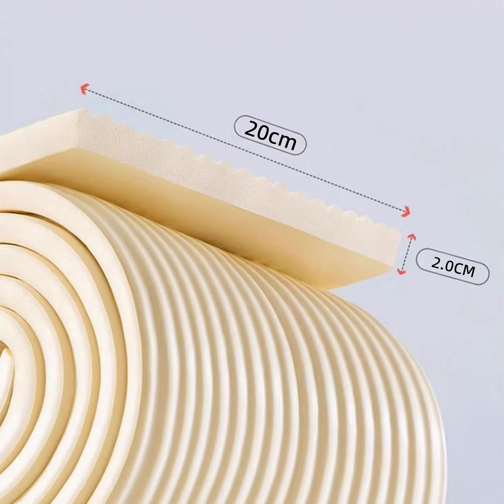 20cm Wide Edge Protector Strip, Protective Foam Cushion Thickness 2cm, High Density for Table, Fireplace, Countertop(Beige,10M)