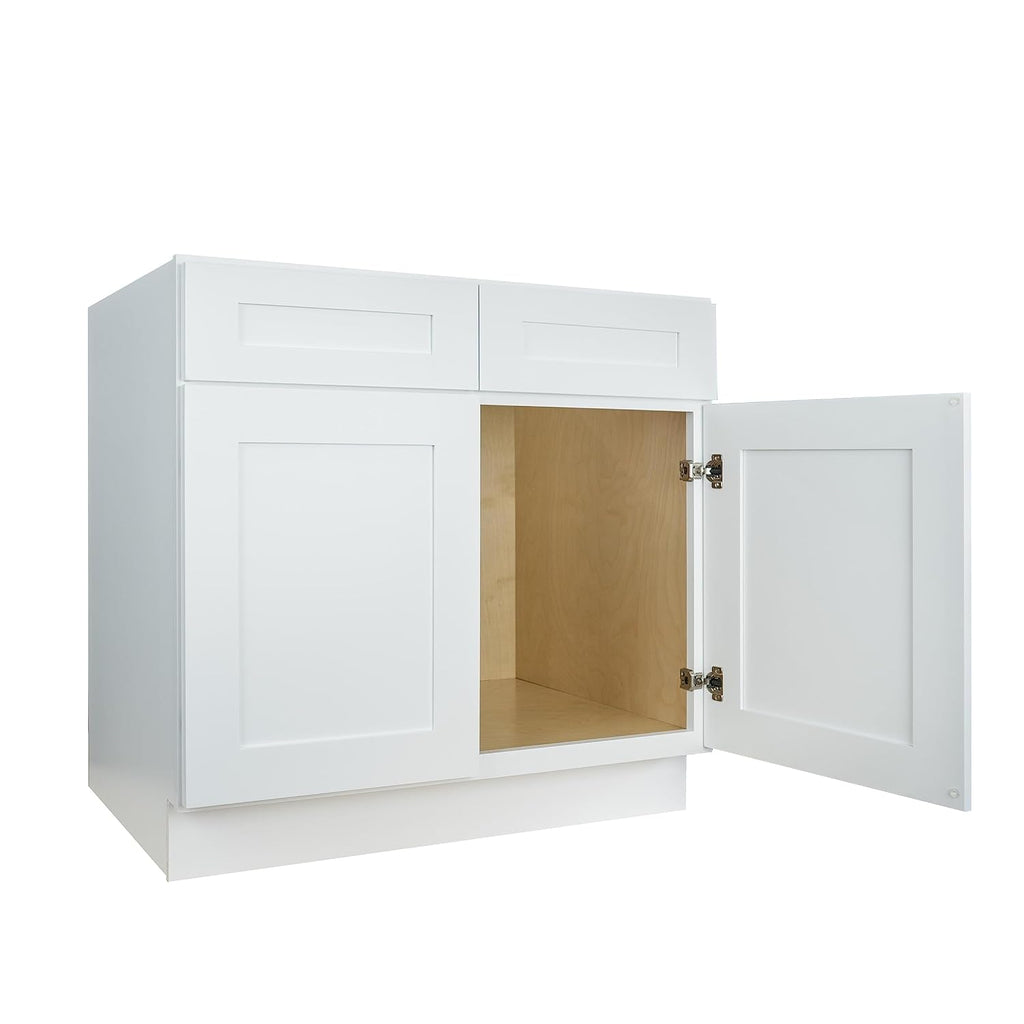 Hollywood Fabiani Design Sink Base Kitchen Cabinet 30 in. W x 24 in. D x 34.5 in. H in Shaker White Ready to Assemble