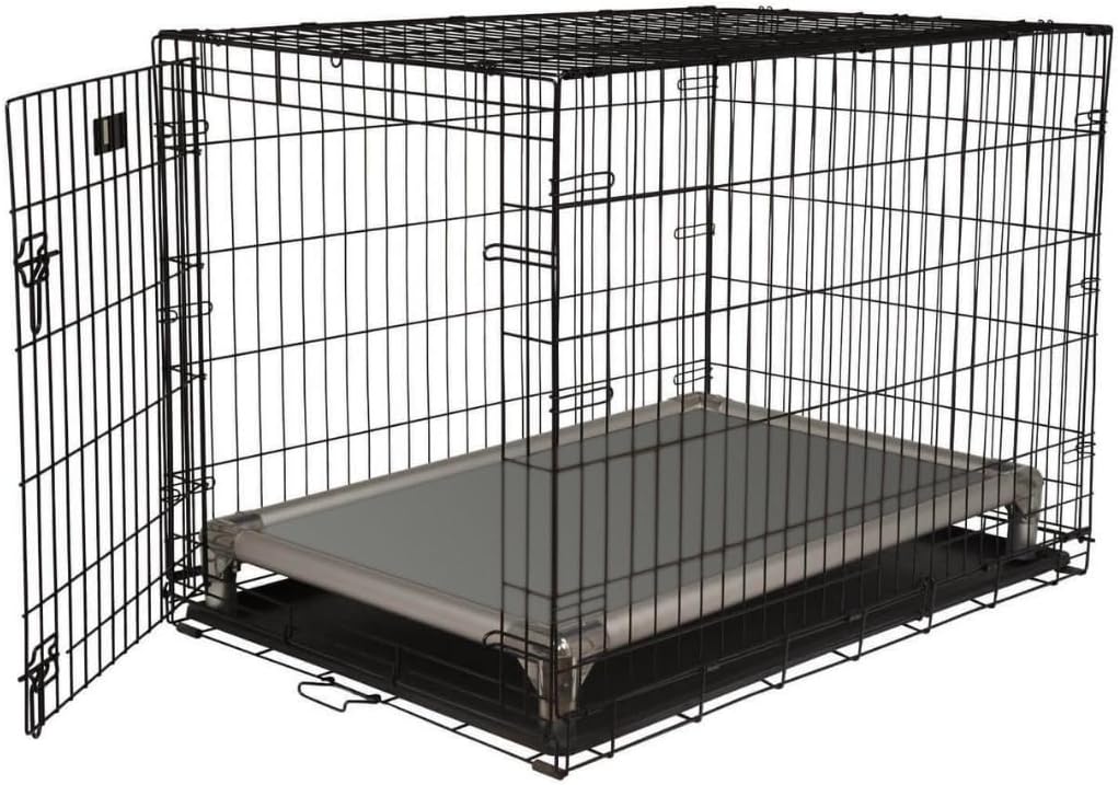 Kuranda Chewproof Elevated Crate Bed - Silver Aluminum - 30' x 20' - Vinyl - Smoke