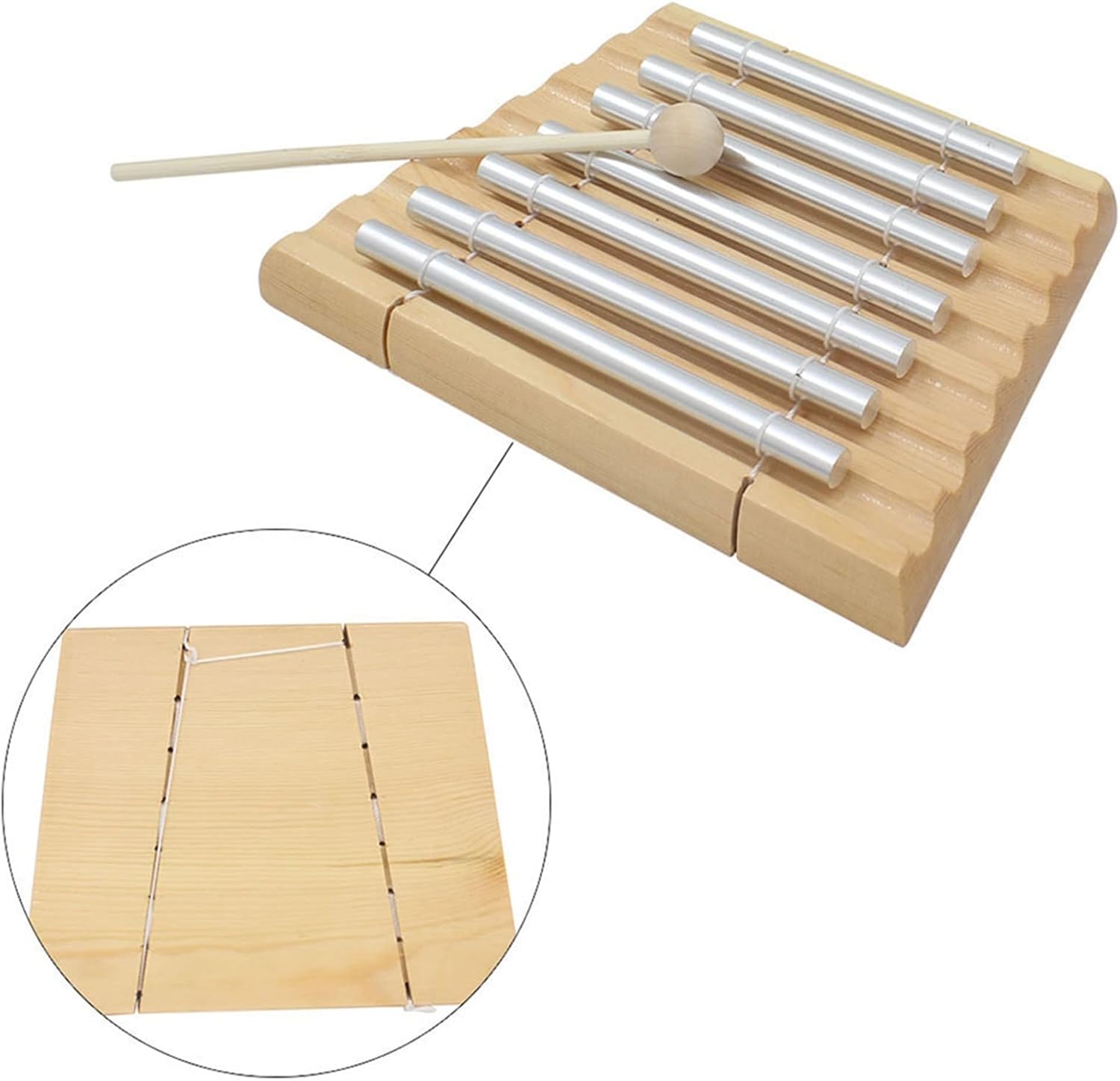 TSTS 7-Tone Chimes Meditation Chime Wind Bell Beginner Percussion Instrument with Mallet Percussion Glockenspiel Bell