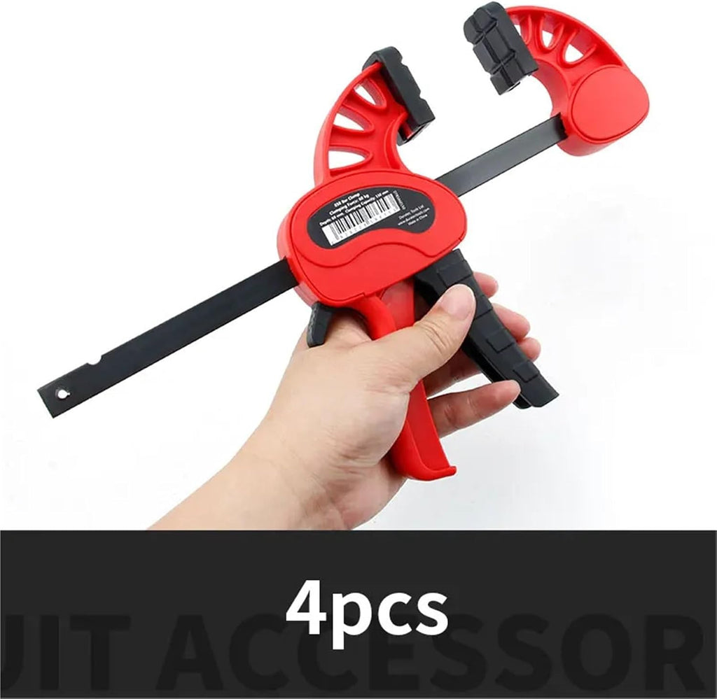 4pcs F Type Woodworking Clip Quick Grip Clamp Quick Ratchet Release DIY Carpentry Hand Tool One-Handed Traps(4pcs 6inch)