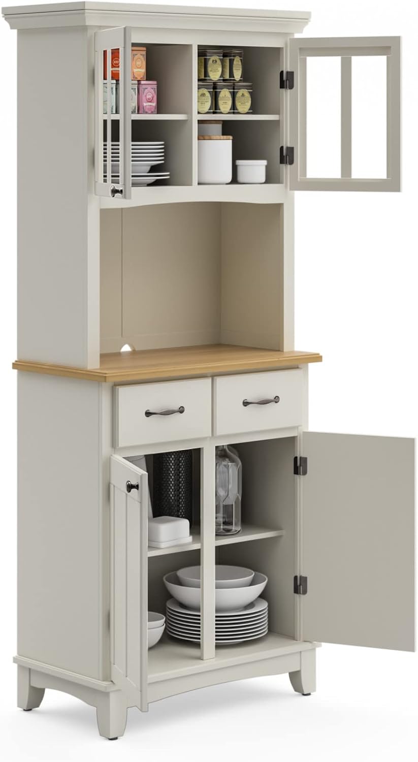homestyles Buffet Of Buffets Off-White Buffet with Hutch