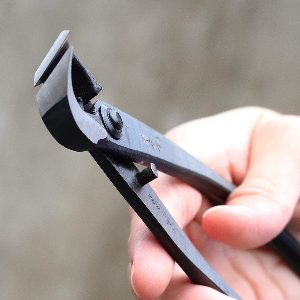 Wazakura 4PCS Bonsai Essential Tool Kit MADE IN JAPAN, Yasugi Steel Ashinaga Scissors + Concave Branch Cutter 8in (200mm) + Stainless Tweezers + Sap Eraser Set