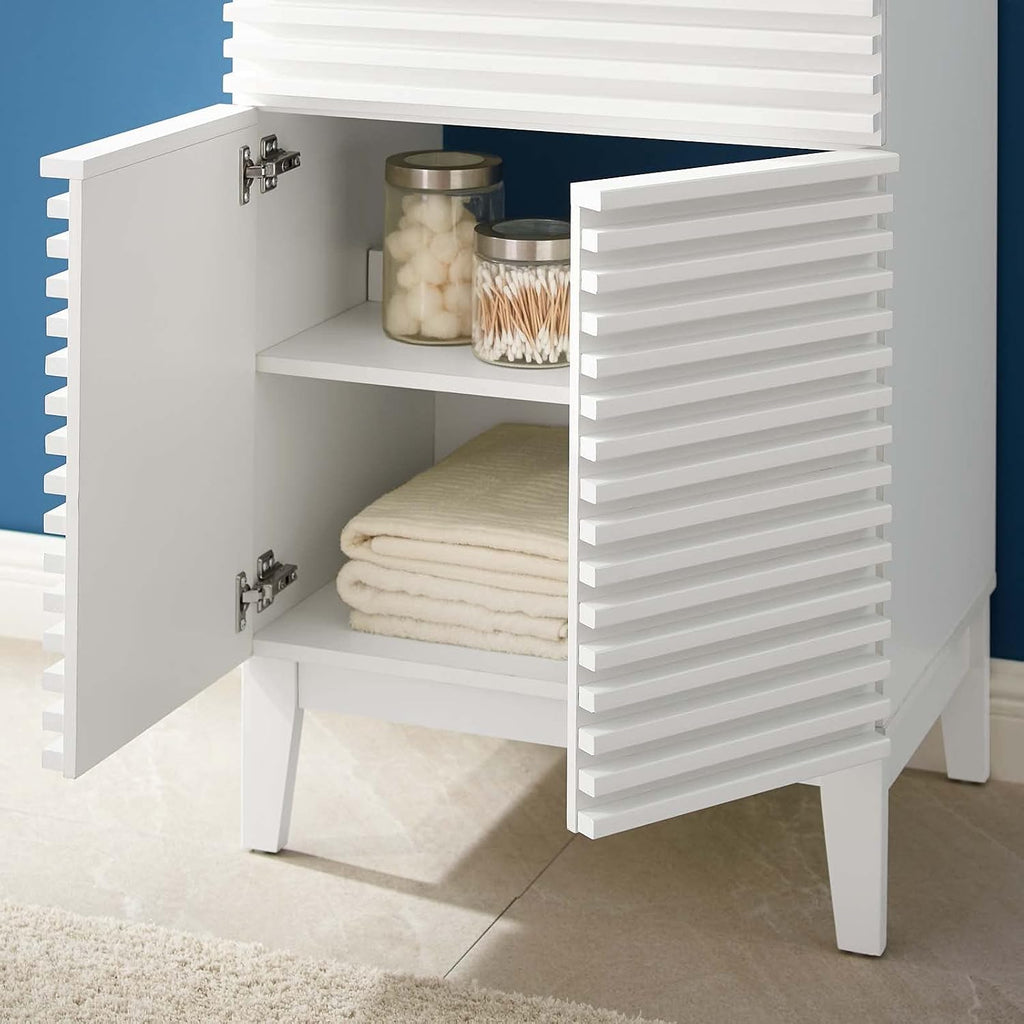 Sink Vanity Cabinet, Wood, White, Modern Contemporary, Hotel Bedroom Bathroom Master Suite Guest