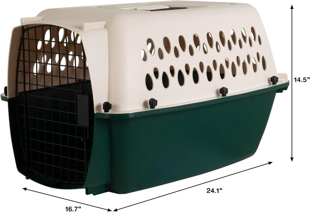 Petmate Ruffmaxx Dog Kennel Pet Carrier & Crate 24' (10-20 Lb), Outdoor and Indoor for Large, Medium, and Small Dogs - Made from Durable Recycled Material w/ 360-Degree Ventilation, Made in USA