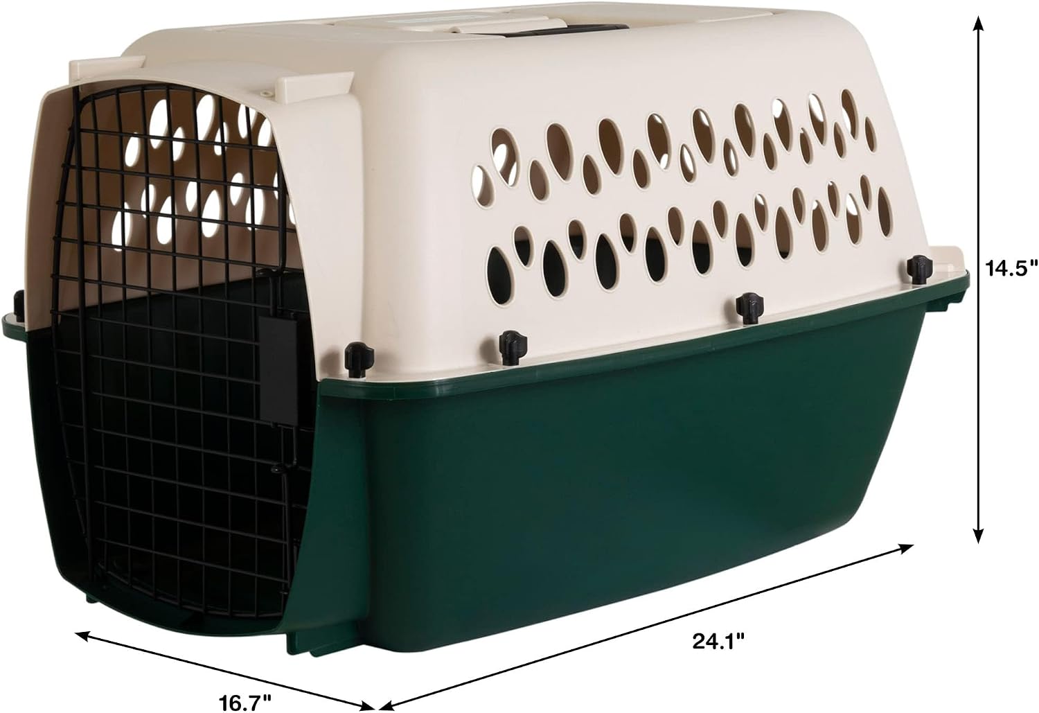 Petmate Ruffmaxx Dog Kennel Pet Carrier & Crate 24' (10-20 Lb), Outdoor and Indoor for Large, Medium, and Small Dogs - Made from Durable Recycled Material w/ 360-Degree Ventilation, Made in USA