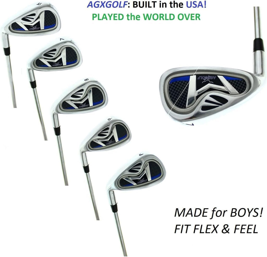Boys Left Hand XLT 12 Piece Complete Golf Club Set w460cc Driver, 3 Wood, Hybrid Iron, 6-PW Irons, Stand Bag & Free Putter; Teen or Tween or Tall Length: USA Built