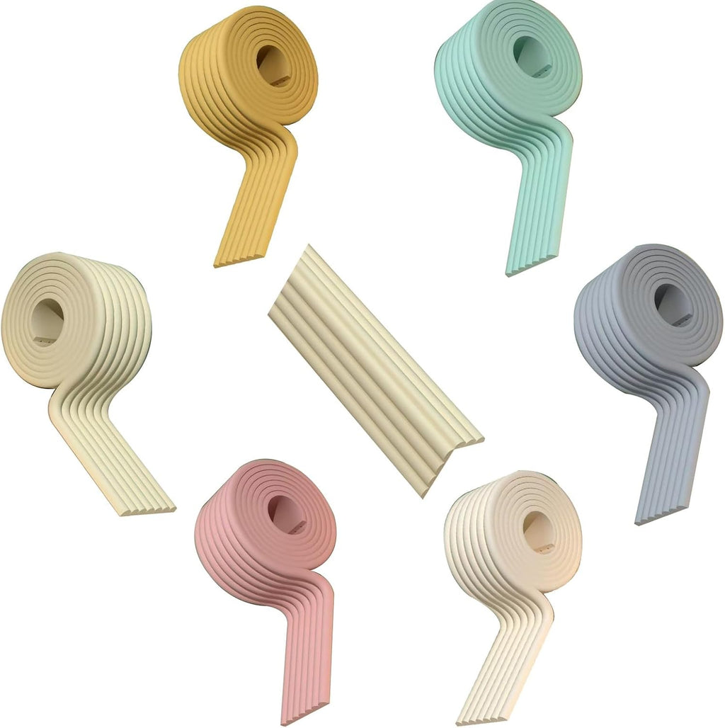 Soft Protective Foam Cushion, Wide Edge Protector Strip, with Strong Adhesive Tape, Baby Protective Pad, for Different Size Furniture, Suitable for Home, Nursery(Beige,20M)