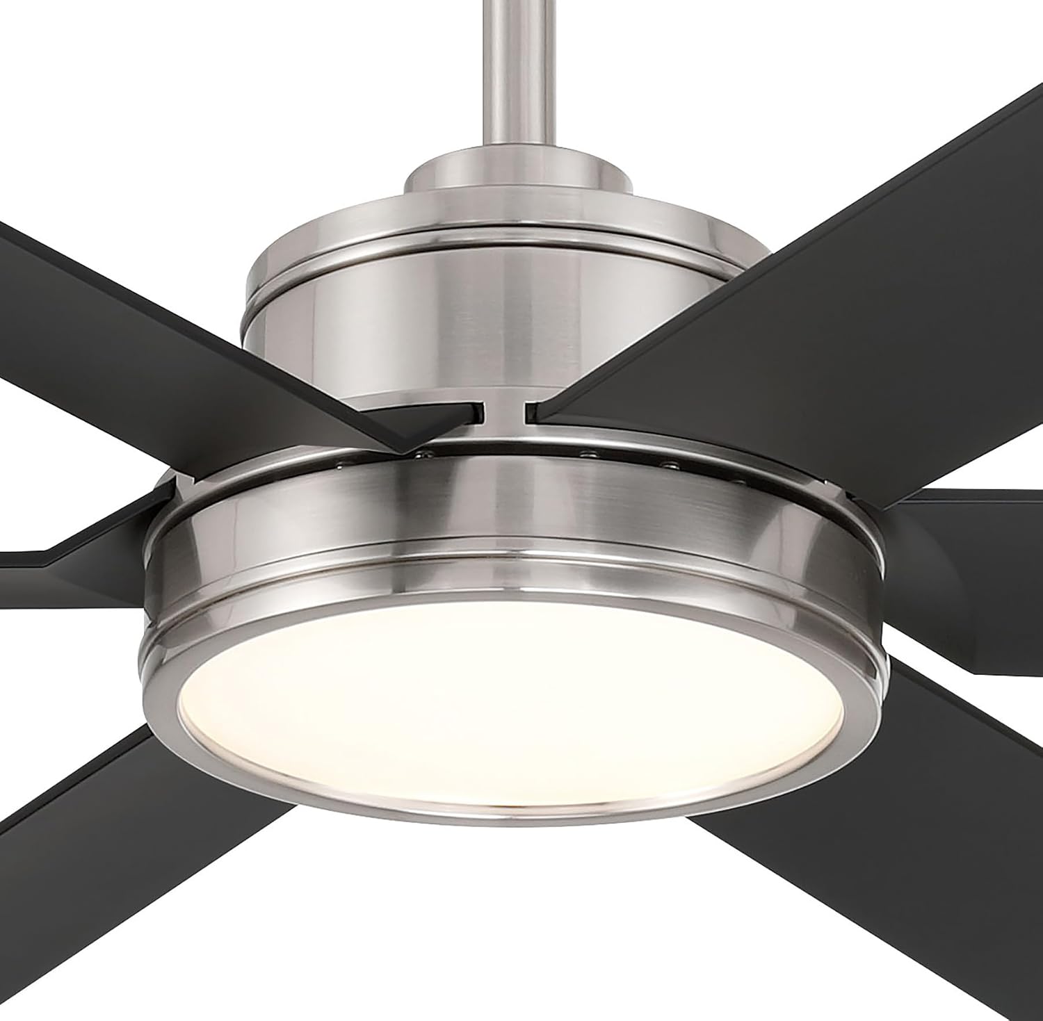 MINKA-AIRE F897L-BNW/CL Cairo 65' 6-Blade LED Smart Indoor/Outdoor Ceiling Fan - Brushed Nickel Wet and Coal Finish Blades with Matte Lens