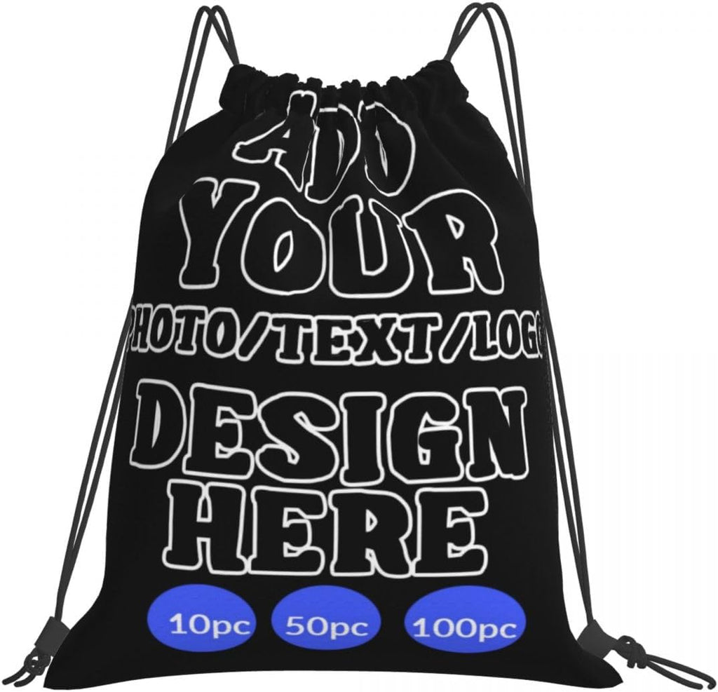 Custom Drawstring Backpack Set Of 10/50/100 Personalized Draw String Back Bag With Your Logo for Gym, Travel & Everyday Style14