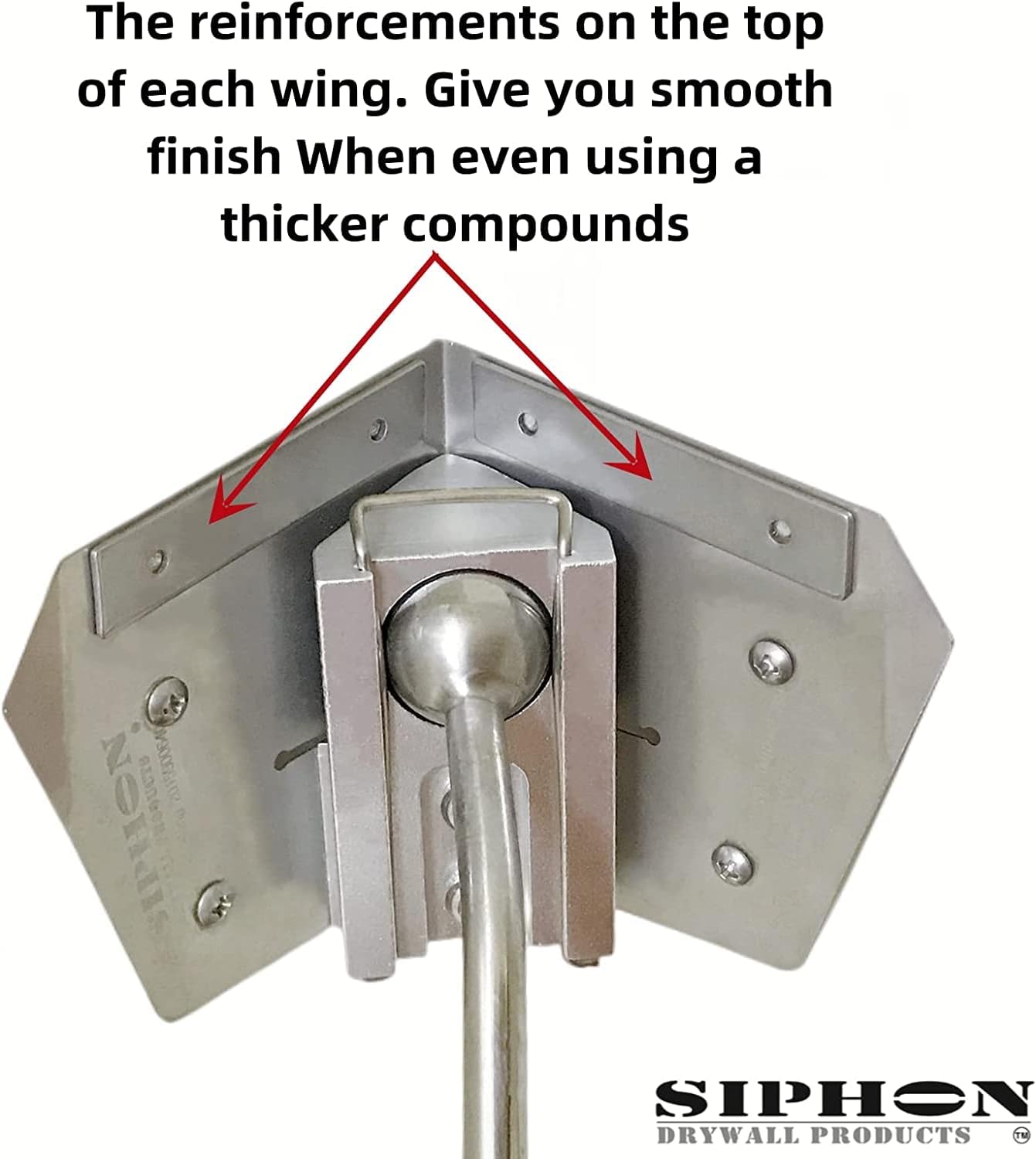 Stainless Steel Corner Finisher Set - SIPHON DRYWALL PRODUCTS ™ | Corner Finisher/glazer/Angle Head | Thick Compounds | Drywall Finishing Tools | Sheetrock Gyprock Plasterboard Wallboard