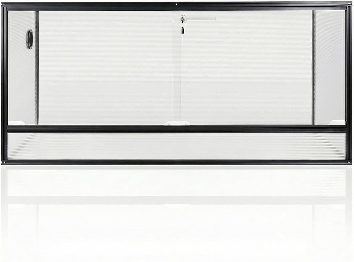 120 Gallon Bearded Dragon Tank, 48'x24'x24' (4x2x2 ft) Large Reptile Terrarium, Reptile Enclosure with Aluminum Frame, Mesh Top, Sliding Lock Doors