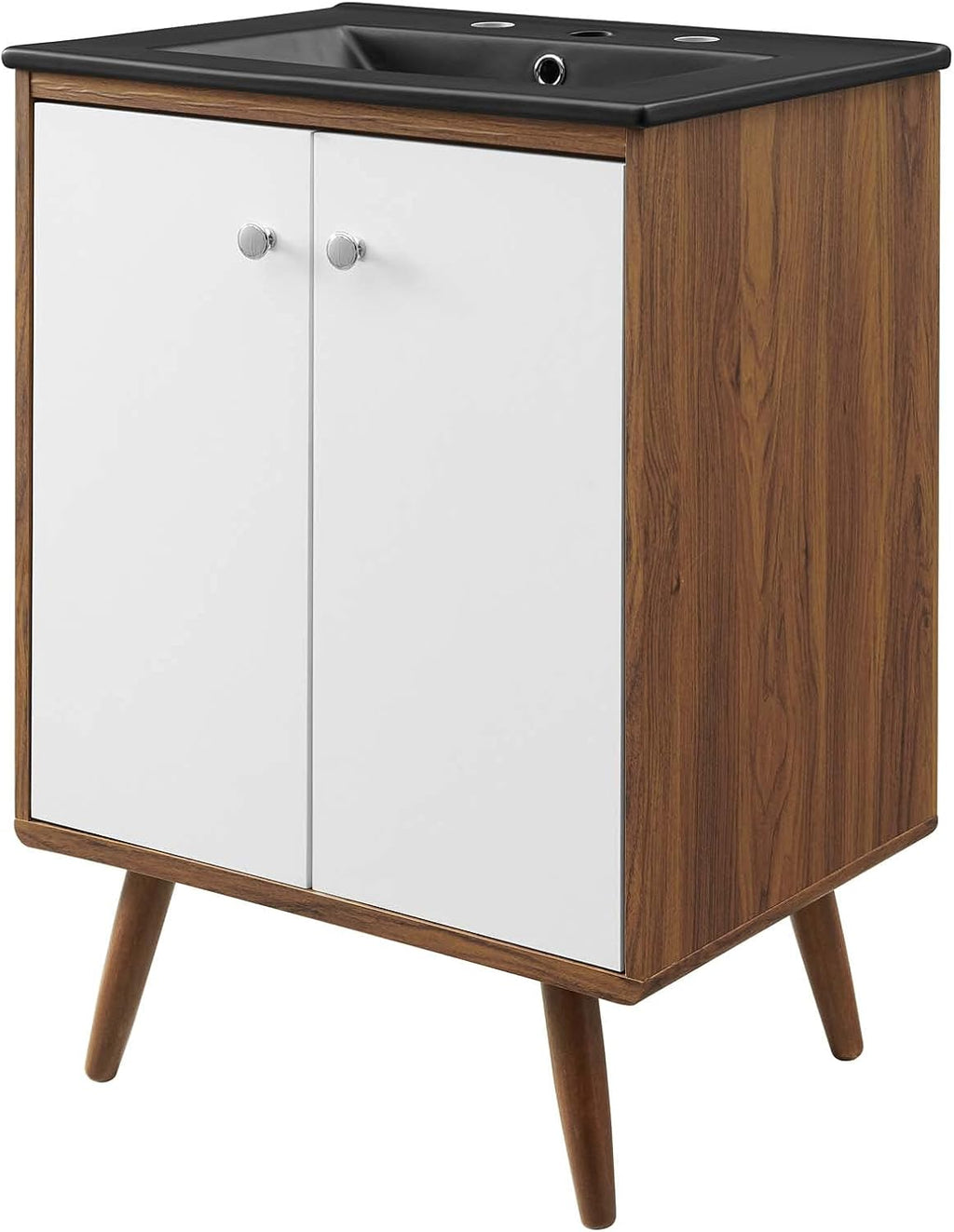Sink Vanity Cabinet, Wood, White Black, Modern Contemporary, Hotel Bedroom Bathroom Master Suite