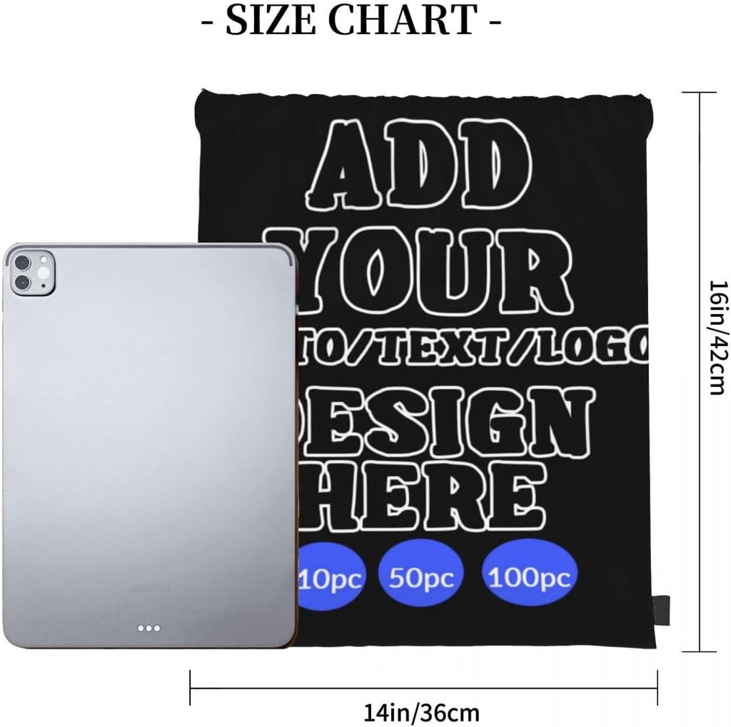 Custom Drawstring Backpack Set Of 10/50/100 Personalized Draw String Back Bag With Your Logo for Gym, Travel & Everyday Style14