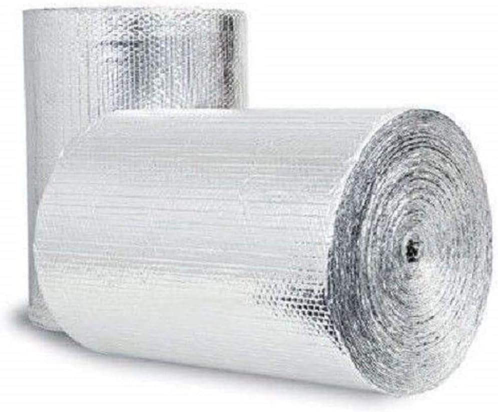 Reflective Foil Insulation Poly-Air Foam Radiant Barrier Bubble Film Heat Blocker RV Window No Tear for Winter Weatherproof Attics Windows Garages RV's Ducts (R8/FIRE Rated/Weatherproof) 24in x 100ft