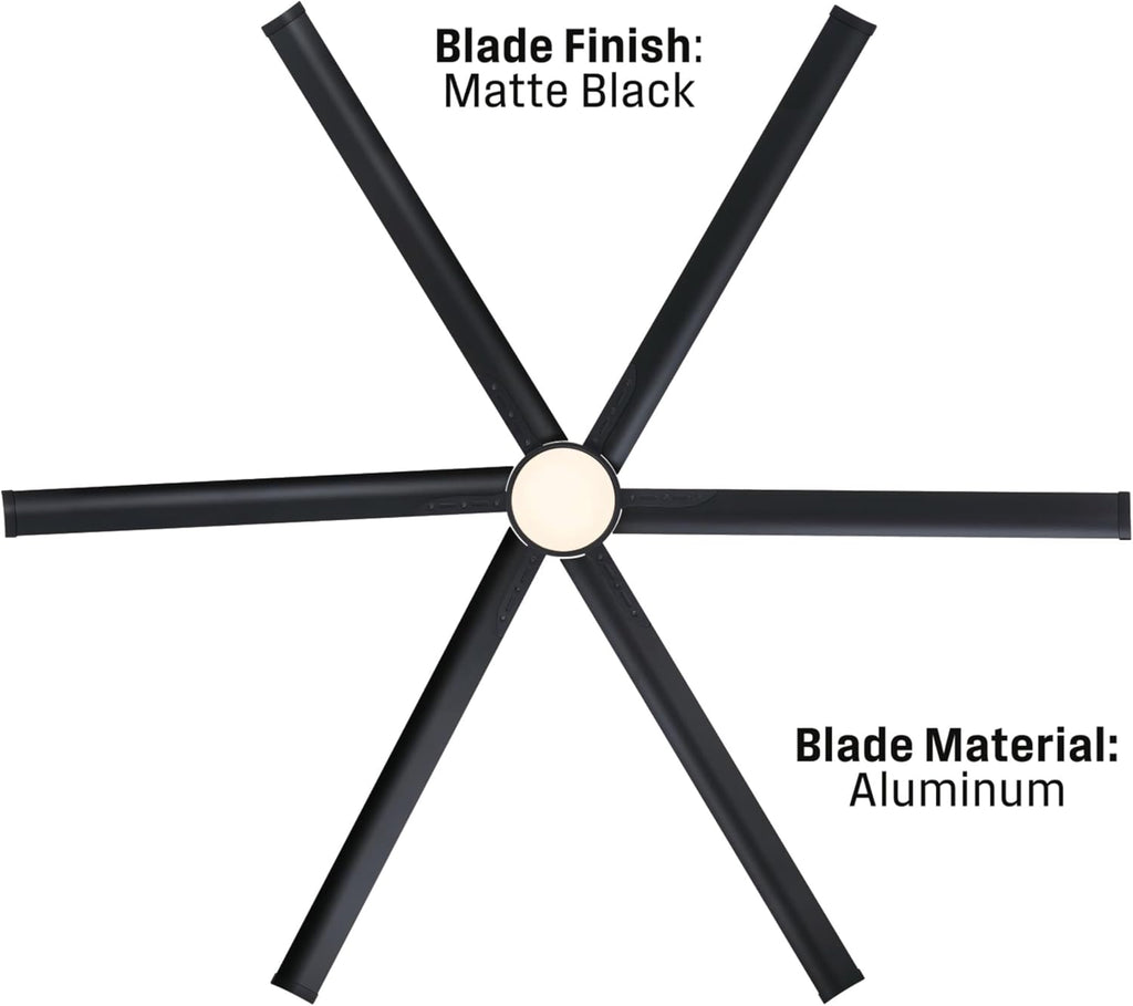 Westinghouse Lighting Adjustable Ceiling Fan with Light, 96-Inch Industrial Indoor/Outdoor Widespan Fan in Matte Black, DC Motor, Dimmable LED with Opal Frosted Glass, Remote Control