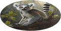 Tailed Lemur Coral Velvet Round Floor Mat Non-Slip Bath Rug Floor Covering for Bathroom Vanity Guest Suite & Vacation Home