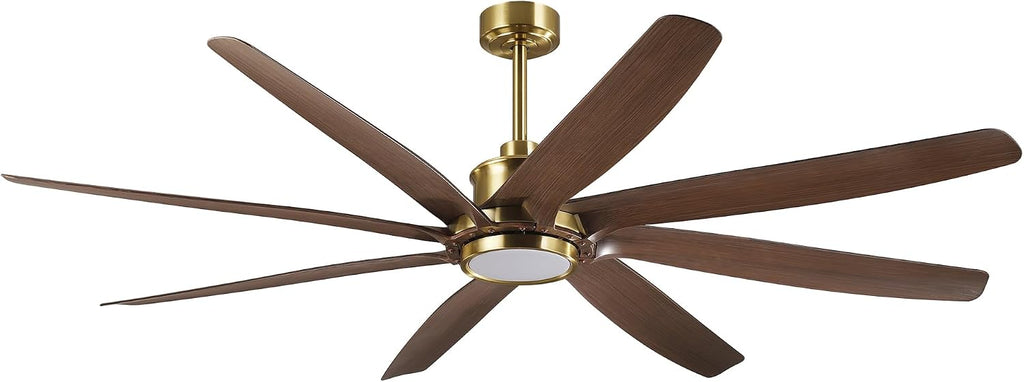 Parrot Uncle 72 Inch Ceiling Fans with Lights and Remote, Modern Gold Chandelier Ceiling Fan, Dimmable LED & 3CCT, 6 Speeds Reversible DC Motor, Timer, Lighting Ceiling Fans for Bedroom Living Room