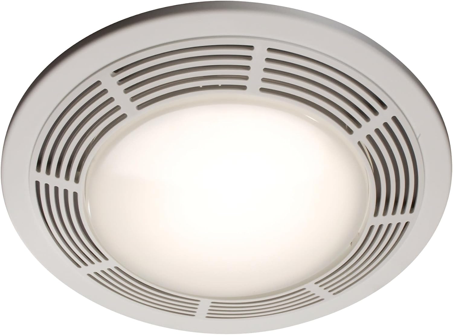 Broan-NuTone 750 Round Fan and Light Combo for Bathroom and Home, White Grille with Glass Lens, 100-Watts, 3.5 Sones, 100 CFM