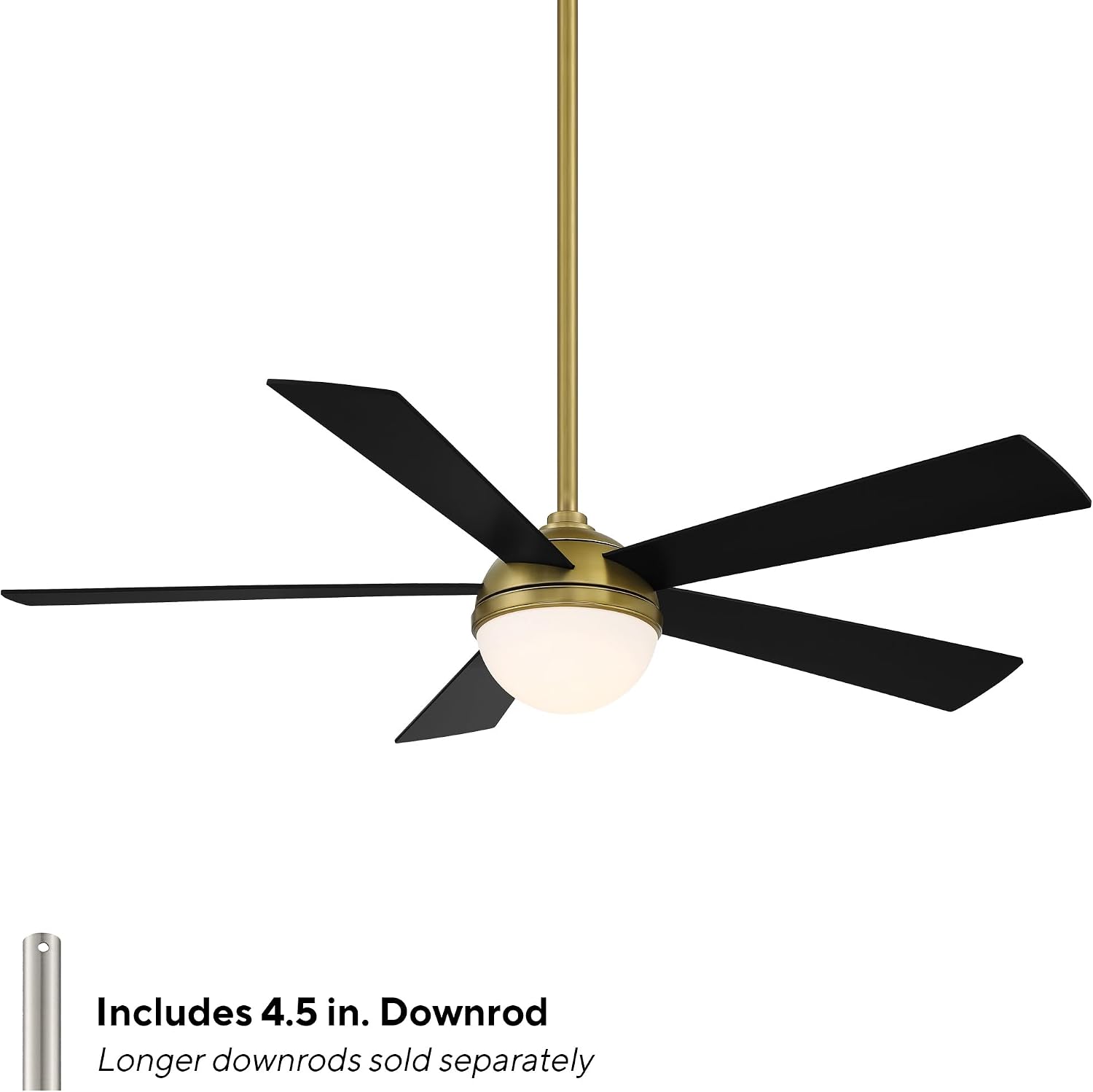 WAC Lighting Eclipse 5-Blade Aluminum Smart Ceiling Fan in Brass/Matte Black
