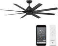 WAC Lighting F-064-MB Mocha XL 66' Outdoor Ceiling Fan & Remote, Matte Black