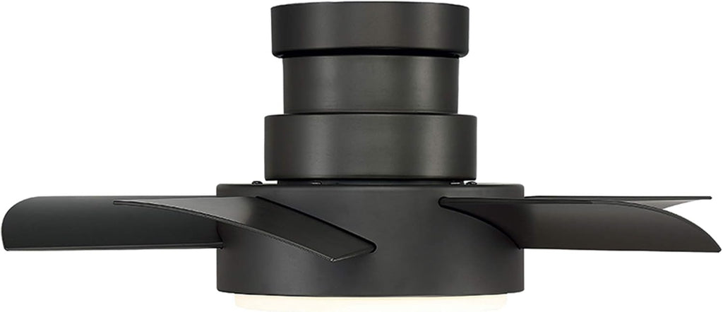 Modern Forms Vox 26 in Smart Indoor and Outdoor Smart Flush Mount Ceiling Fan in Bronze with Remote Control 3000K