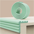 Waterproof Self-Adhesive Foam Edge Protector - W Shape Corner Guards for Furniture, Tables, Chairs, Stairs & Cabinets - Safety Bumper Strip (Light Green, 10m Length)