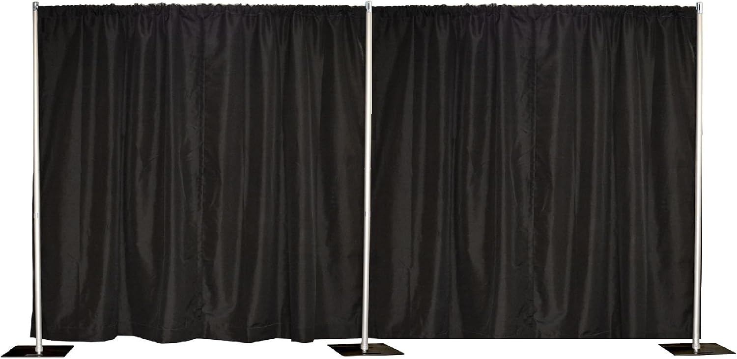 8'x20' Pipe and Drape Backdrop Kit in Premier Fabric (8'x20' Black) Upgraded Version