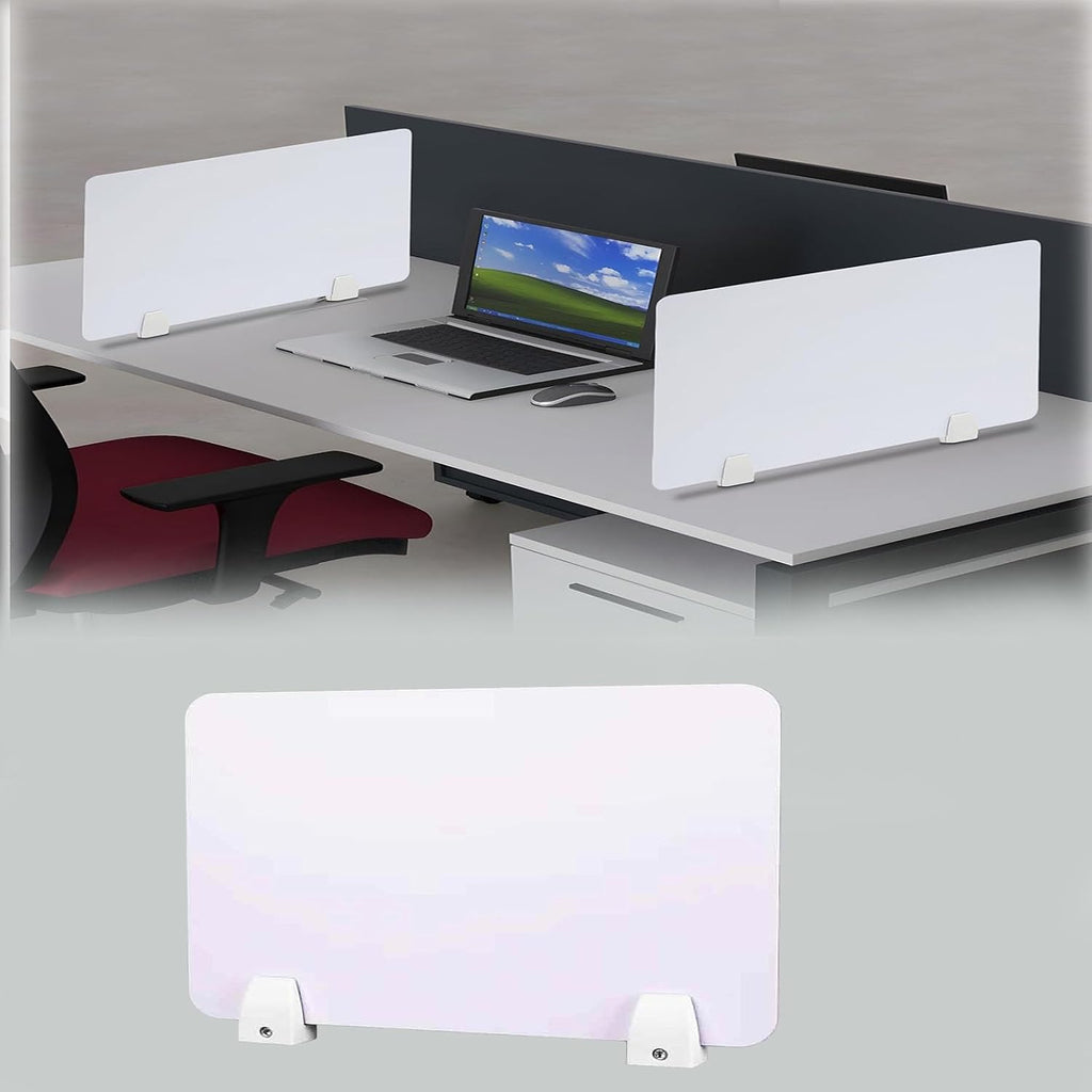 Office Countertop Screen Partition 16 28 36 48in Length, Free Standing Separador Desk, Clamp On Dividing and Protective Screens for Libraries/School(1 PC,L X H 24 in X 24 in)