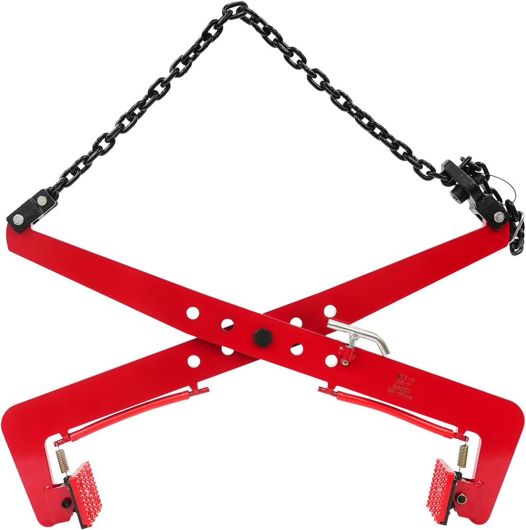 1764lbs Heavy Duty Stone Lifting Clamp 14'-35' Opening Adjustable Stone Clamp Scissor Lifter Clamp for Carrying & Vertical Transport of Concrete Blocks, Slate Sheets, Granite Slab, Timber (Red)