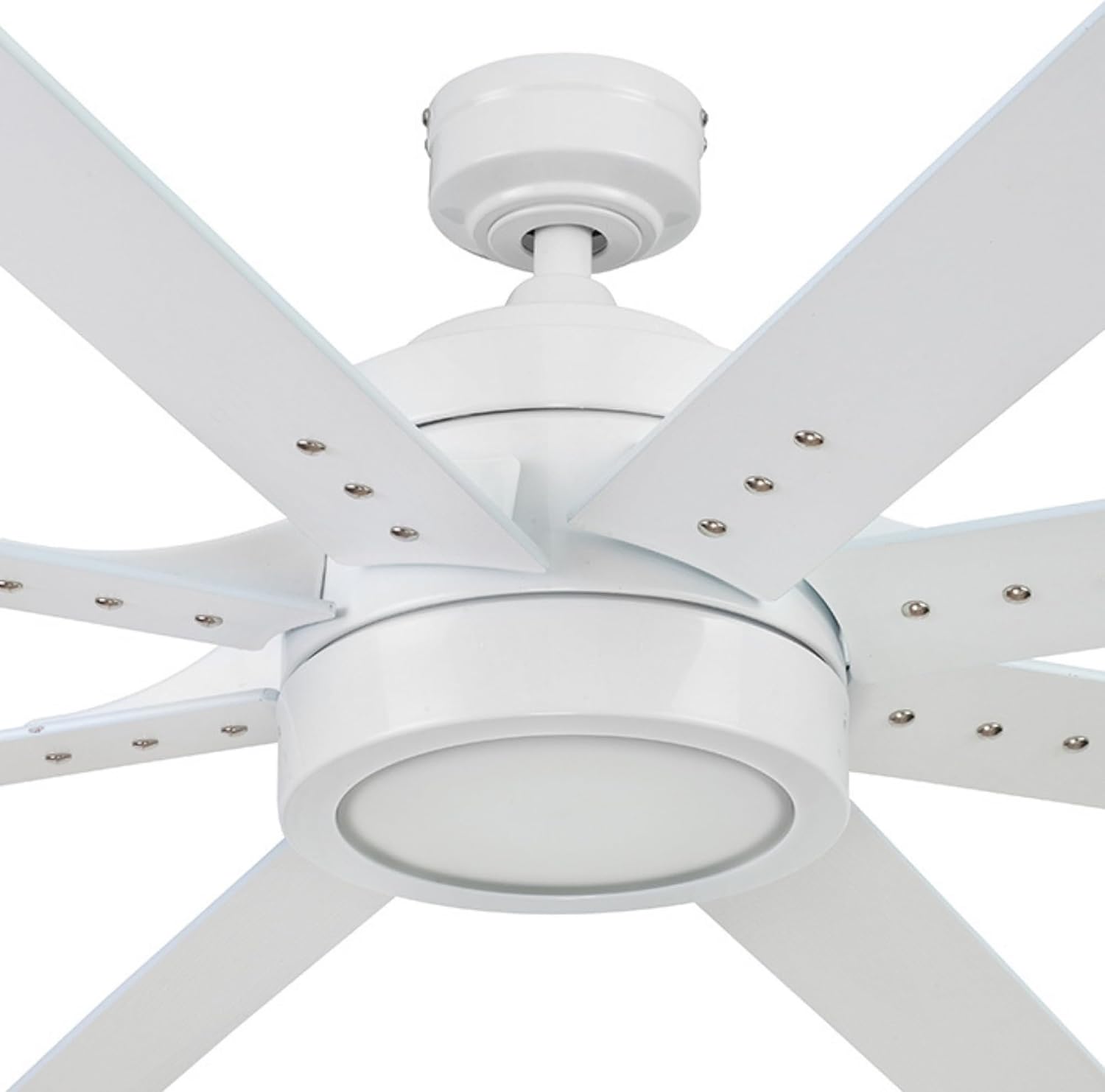 Honeywell Ceiling Fans Xerxes Modern 62 Inch Ceiling Fan with Light, Remote Control Fan, LED Indoor Fan with 8 Blades, White and Gray Wash Blade Finish Options, White (51628-01)
