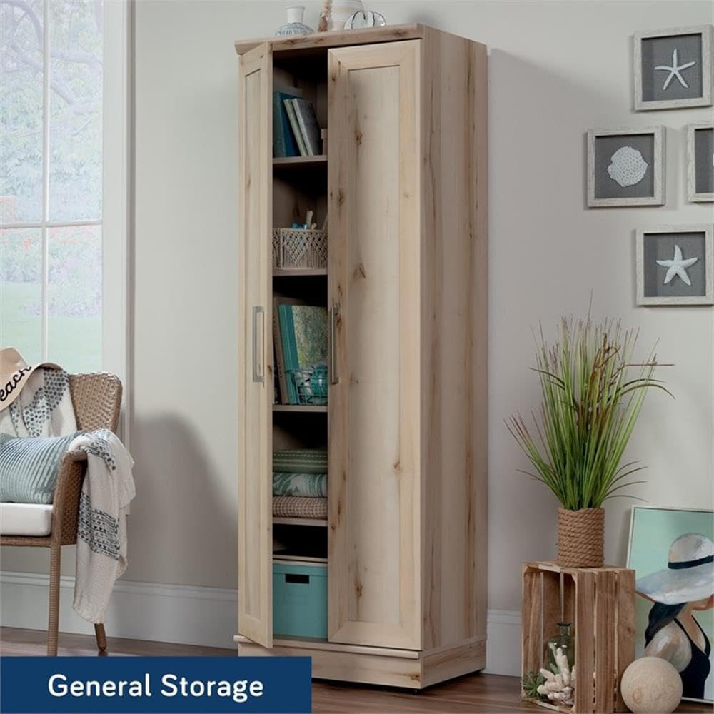 Sauder HomePlus Two Door Storage Cabinet/Pantry Cabinet, Pacific Maple Finish | Two Door