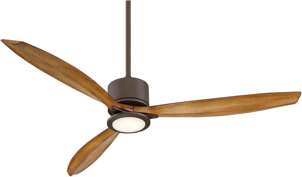 Casa Vieja 56' Rally Industrial Rustic 3 Blade Indoor Outdoor Ceiling Fan with LED Light Remote Control Oil Rubbed Bronze Koa Damp Rated for Patio Exterior House Home Porch Gazebo Garage
