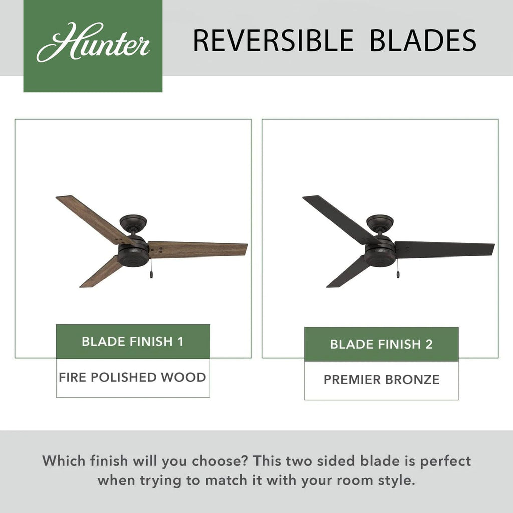 Hunter Fan 52 inch Outdoor Industrial Ceiling fan, 3-Blade (Renewed) (Premier Bronze)