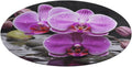 Purple Orchid Coral Velvet Round Floor Mat Non-Slip Bath Rug Floor Covering for Bathroom Vanity Guest Suite & Vacation Home