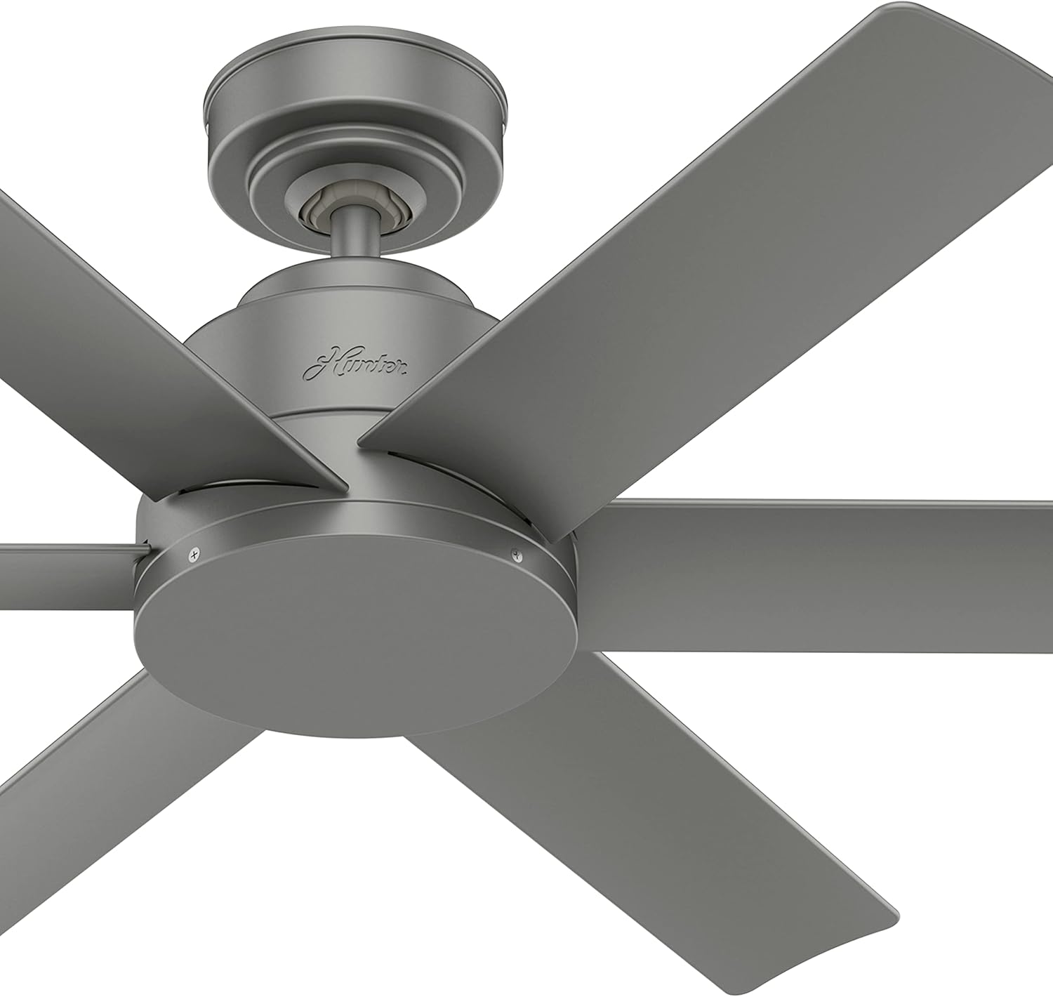 Hunter Fan 44 in Casual Matte Silver Finish Outdoor Ceiling Fan with 6 Blades (Renewed)