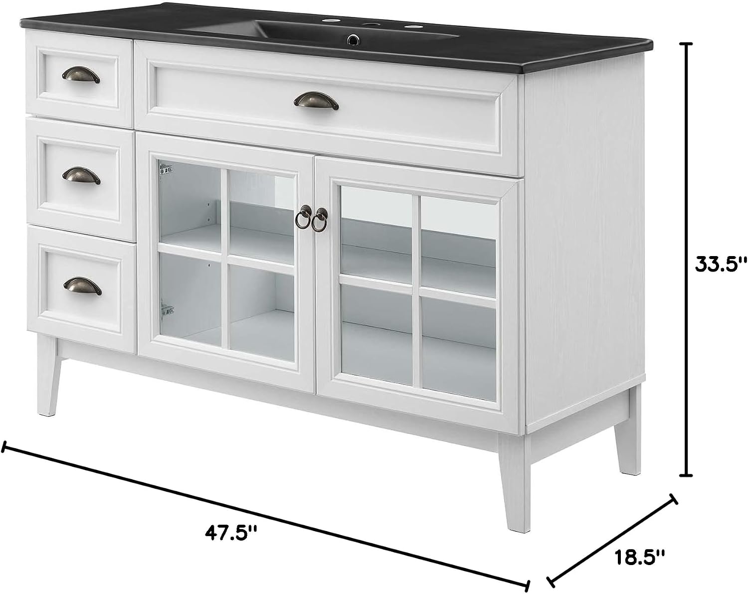 Sink Vanity Cabinet, Wood, White Black, Modern Contemporary, Hotel Bedroom Bathroom Master Suite