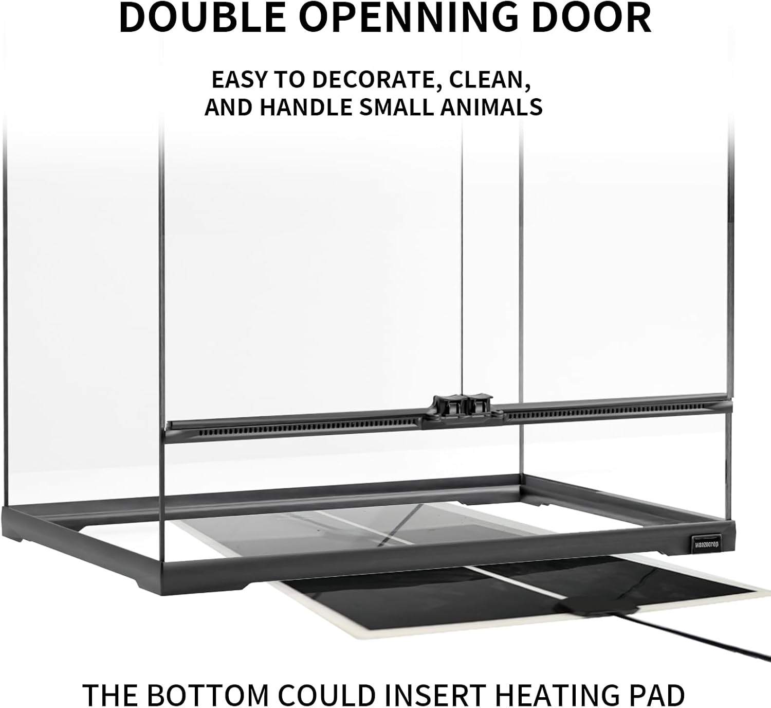15 Gallon Tall Reptile Glass Tank 12'x12'x24' with Drainage System - Pre-Assembled Vertical Reptile Cage for Arboreal Geckos,Chameleon,Lizard,Tree Frog and Snake with Terrarium Decoration