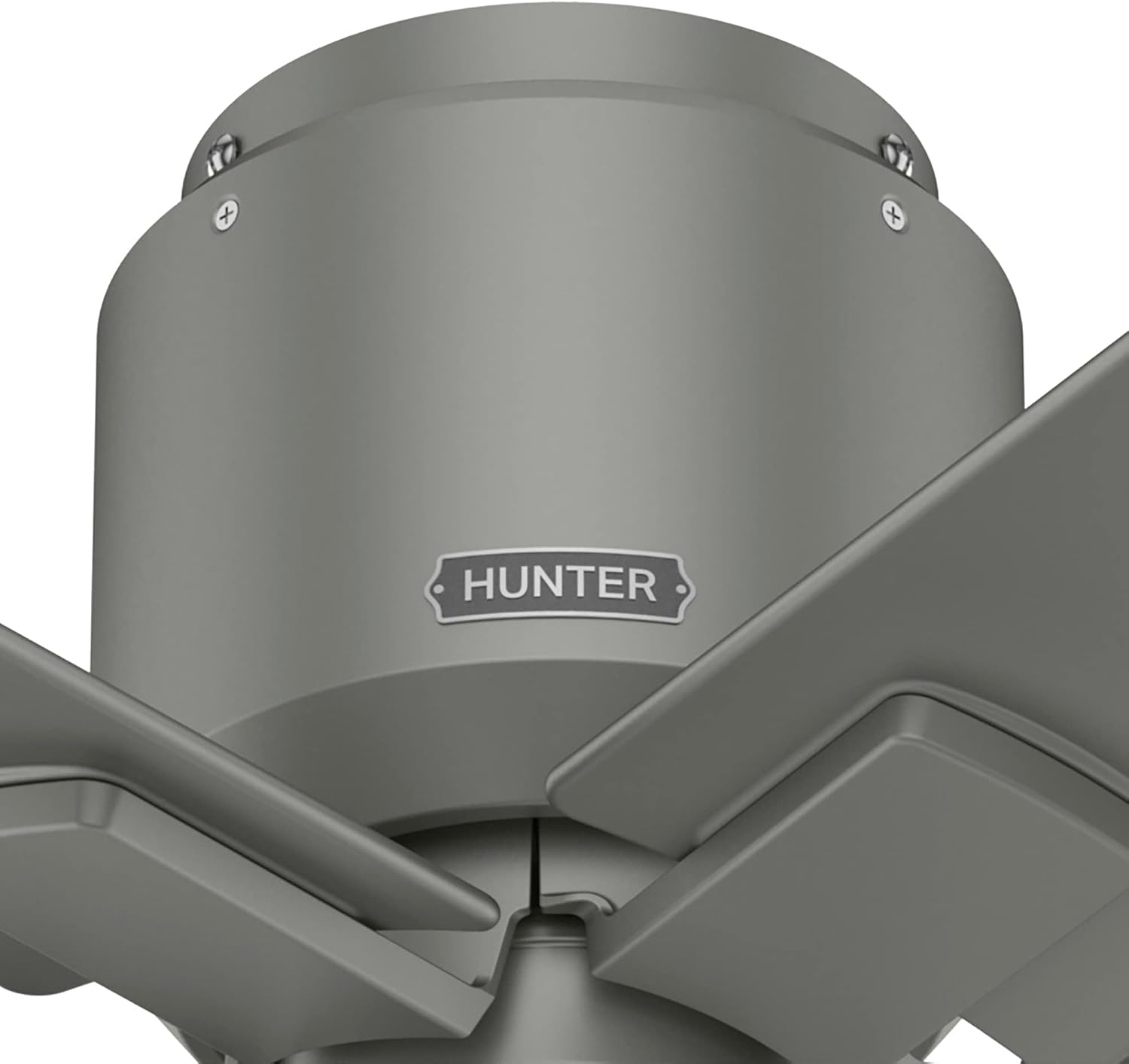 Hunter Fan 44 inch Ceiling Fan with Pull Chain and No Light, Outdoor or Indoor Matte Silver Ceiling Fan for Porch, Living Room, Office, Kitchen, Garage (Renewed)